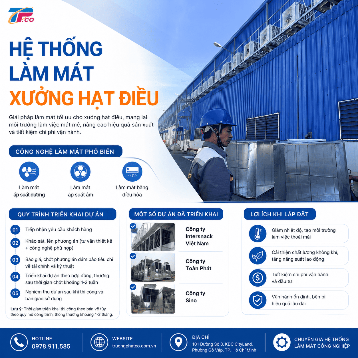 Hệ Thống Làm Mát Xưởng Hạt Điều