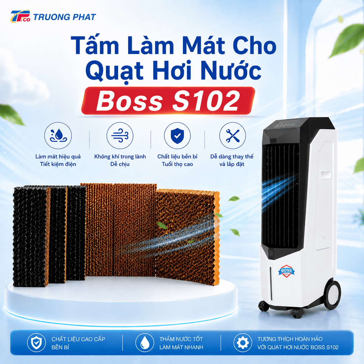 Tấm Làm Mát Cho Quạt Hơi Nước Boss S102