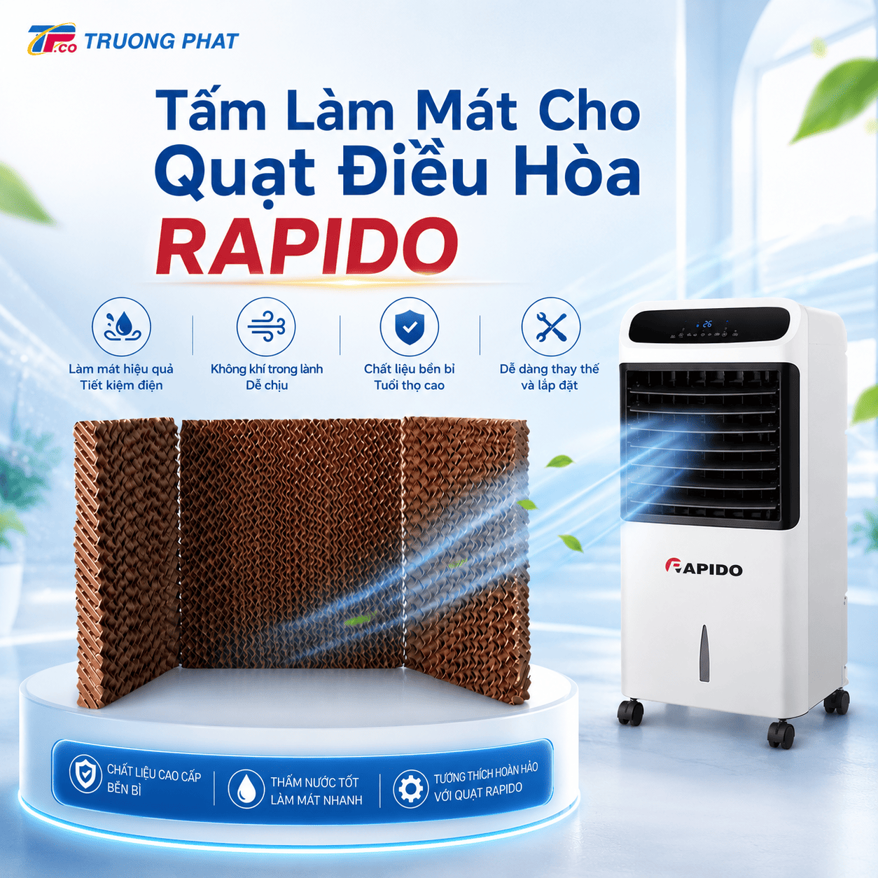 Tấm làm mát quạt điều hòa Rapido